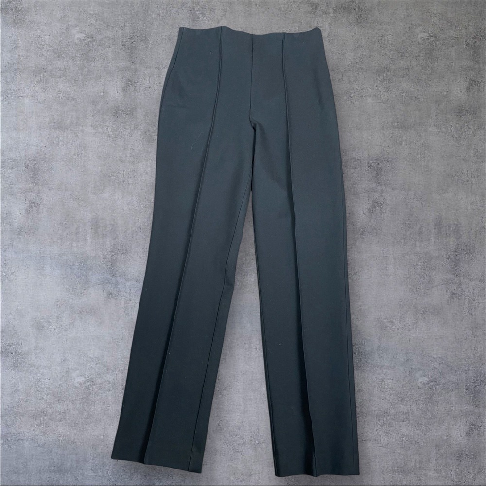 Spanx Ponte Black Pull on Pants Trousers Womens XL Stretch Flare Leg High Rise
